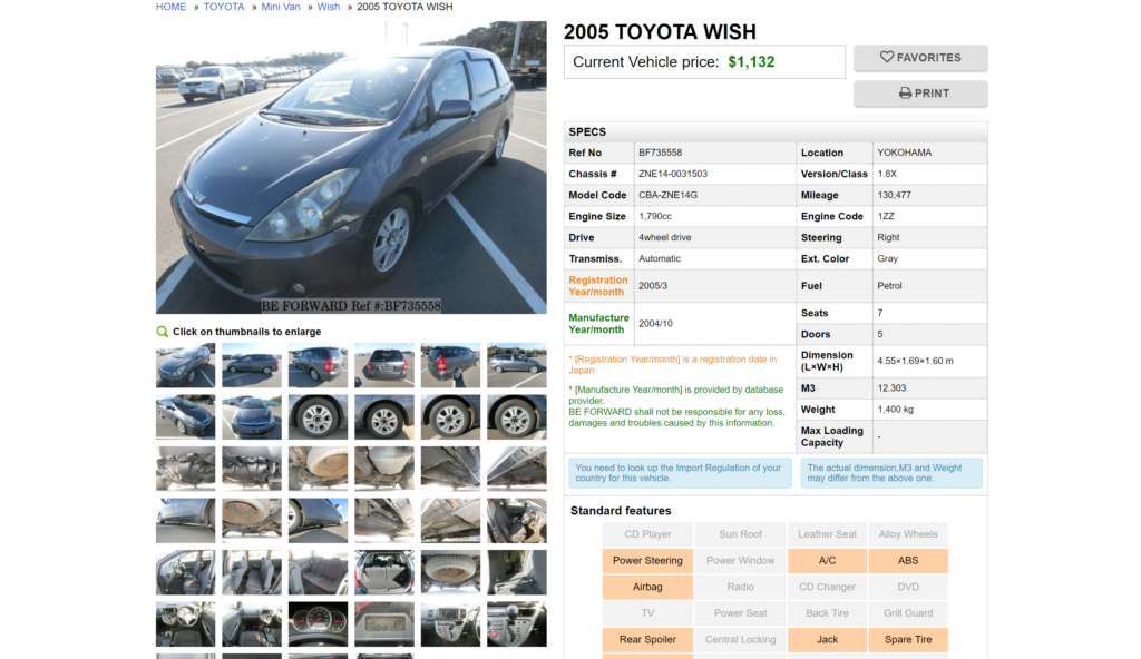 BE FORWARD - Car Details Page