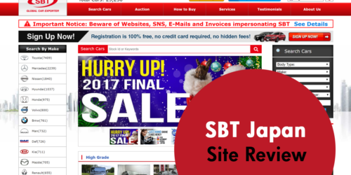 SBT Japan - Used Car Site Review