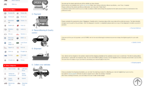 The shipping information page of Japanese used car site AutoRec.