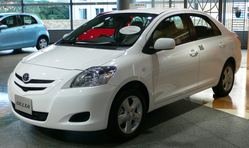 A Toyota Belta, similar to those offered from online used Japanese car dealer BE FORWARD.